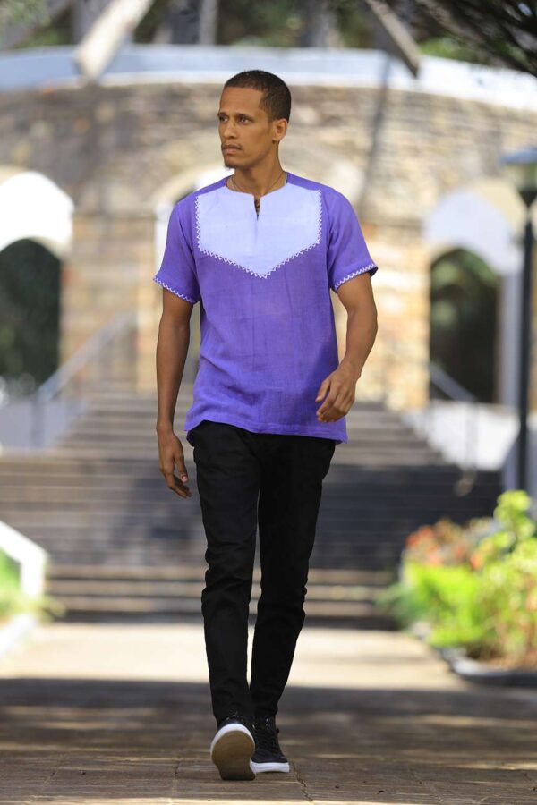 Purple men's top H004