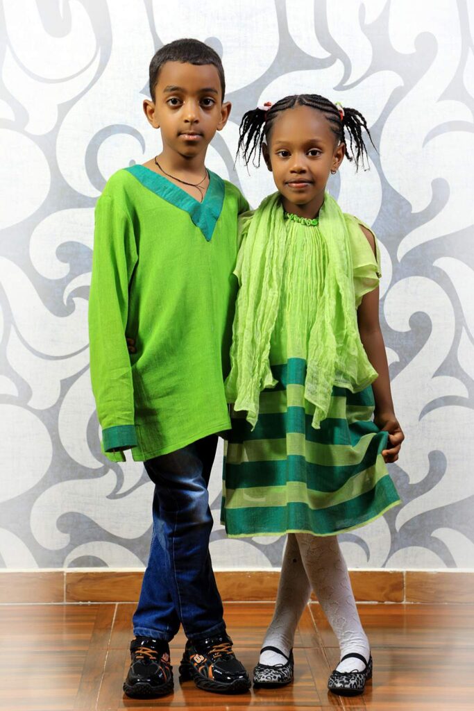 Green Kids' top and dress H019