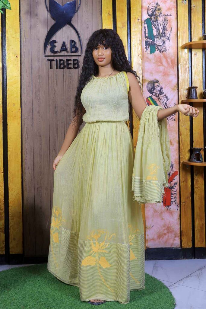 Green Yellow Dress I001