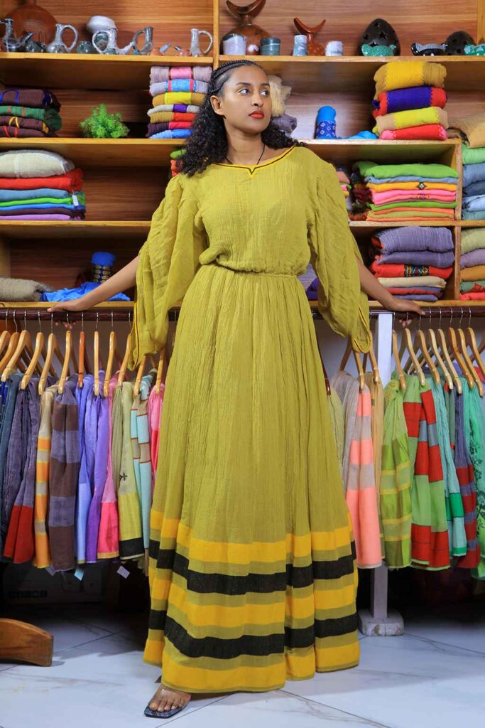 Yellow Green Dress I011