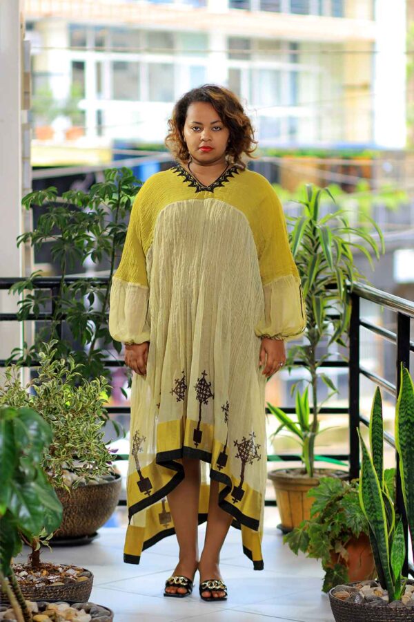 Royal and goldenrod dress I020