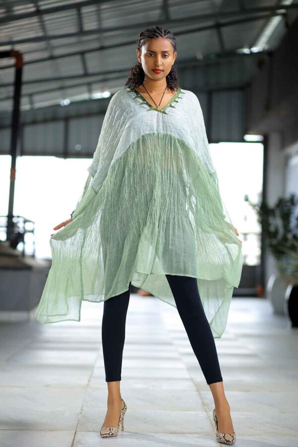 Light blue and jade summer top I025