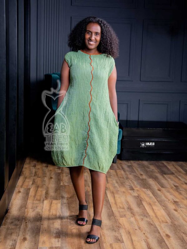 Light green mid dress J009