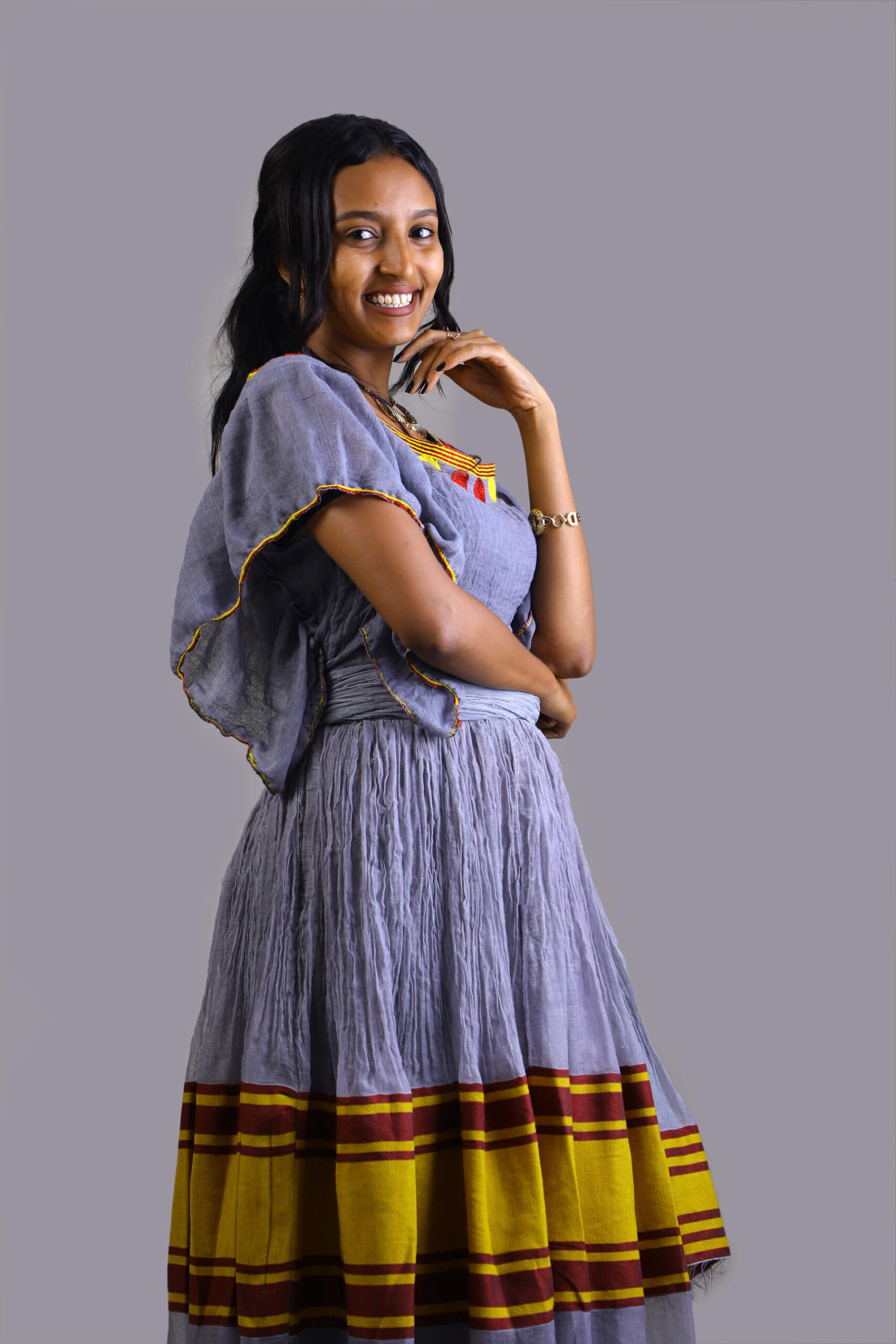 Metal blue dress L029 - Image 2