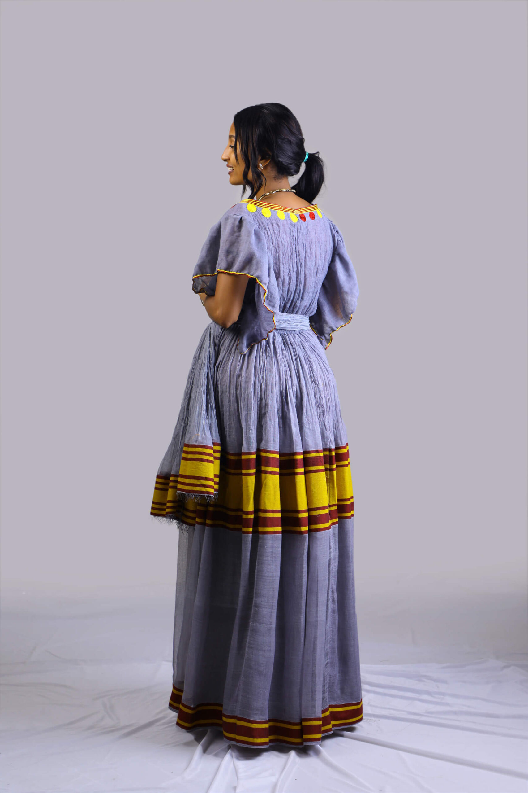 Metal blue dress L029 - Image 3
