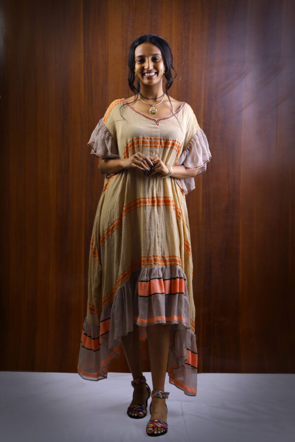 Light Salmon midi dress L035