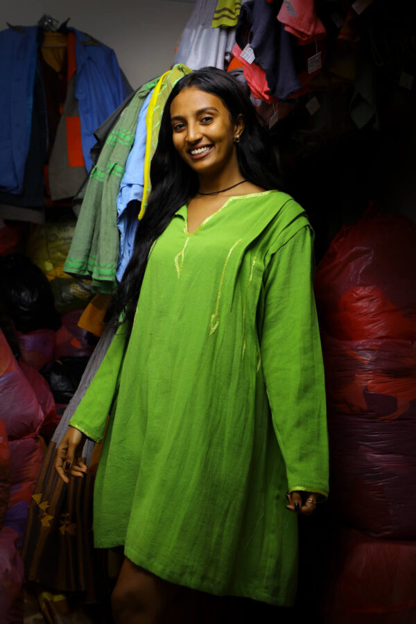 Green short dress L037