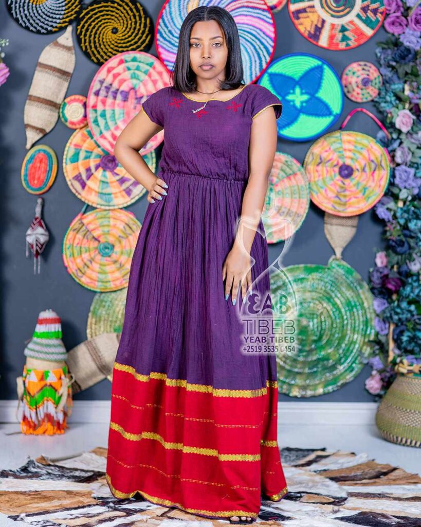 Indigo purple long cultural dress J021