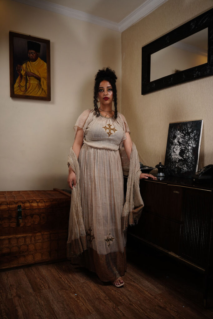 Long cream dress 17ENY-33