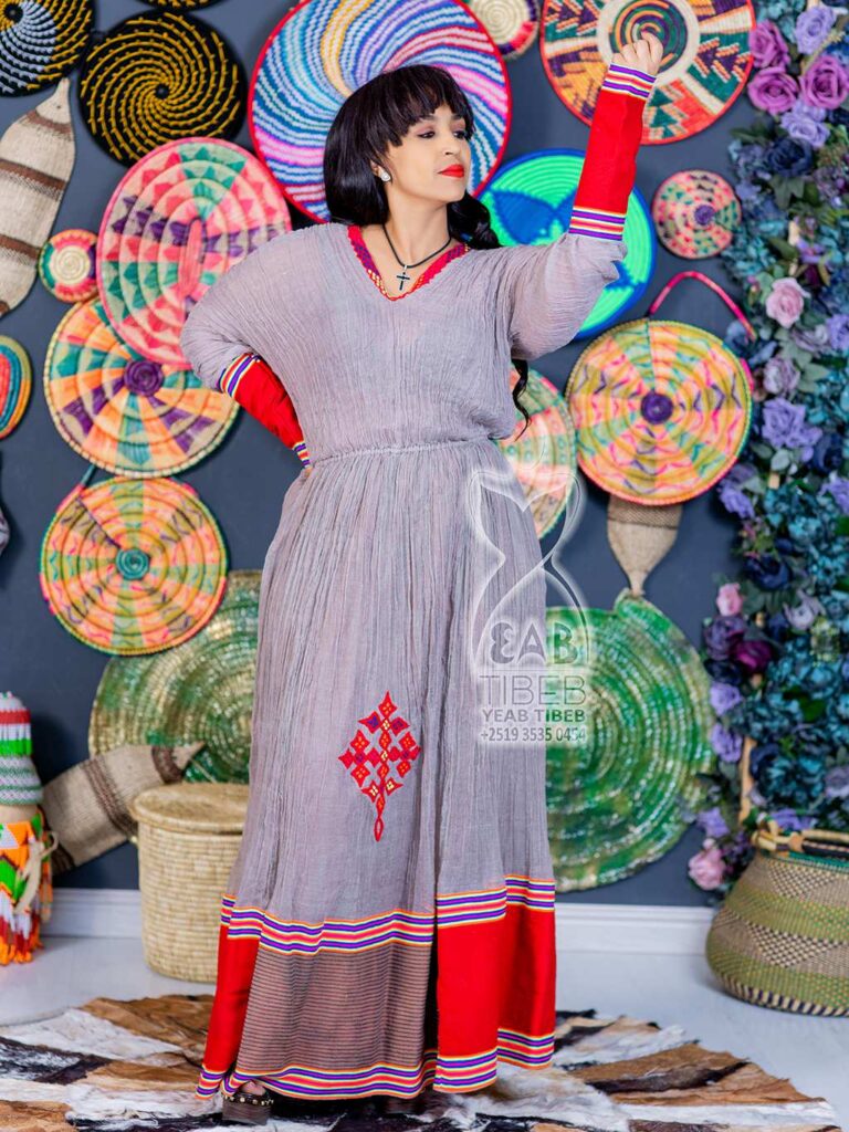 SIlver long cultural dress J019