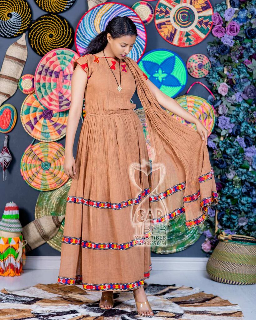 Brown cultural dress J020